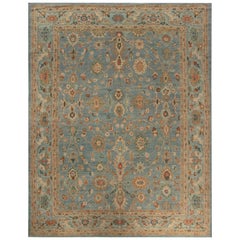 Blue Traditional Sultanabad Design Rug