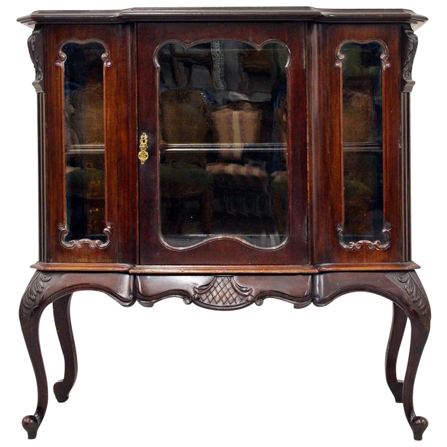 Showcase Bar Chippendale Empire Louis XIV Antique Baroque Cabinet For Sale