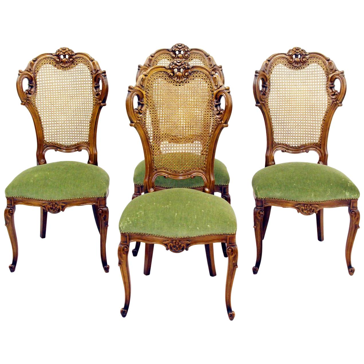 4 Chippendale Chairs Armchair Club Chair Baroque Antique im Angebot