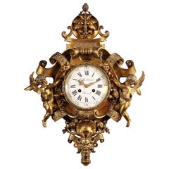 Antique Fine Renaissance Style Wall-Clock by Sévin and Barbedienne