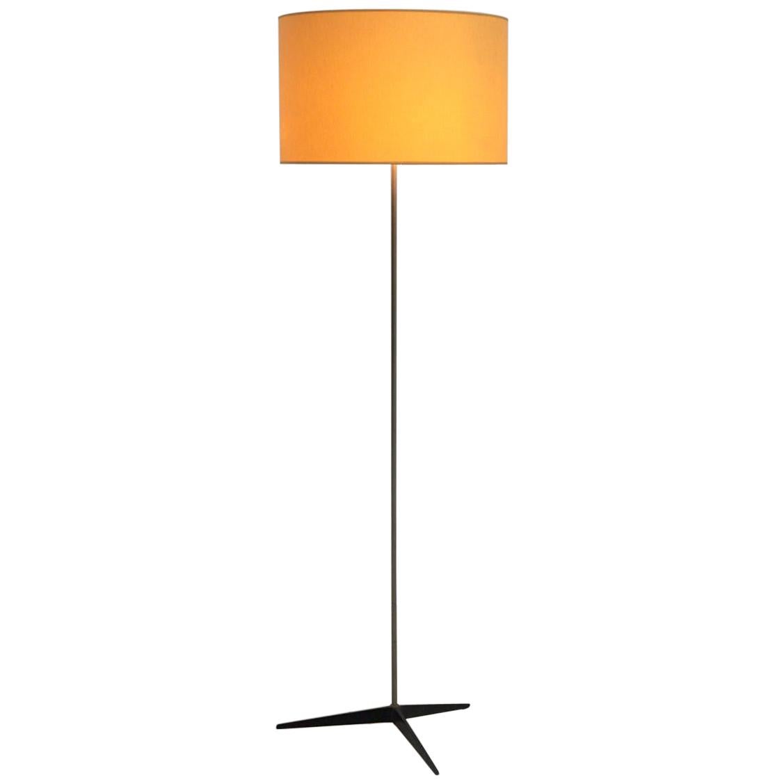 Yellow Floor Lamp with 3-Star Foot For Sale