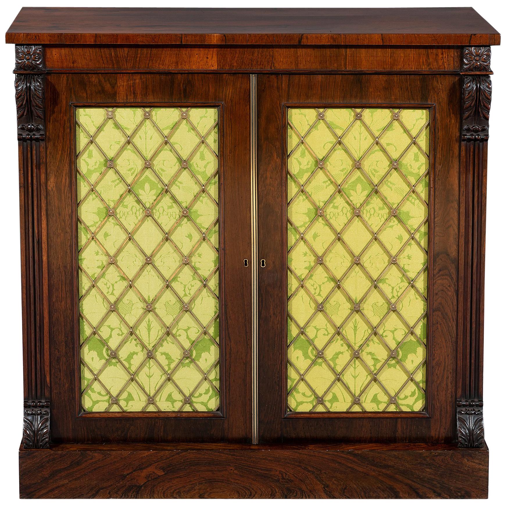 Regency Period 19th Century Rosewood Two-Door Side Cabinet im Angebot