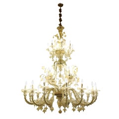 28 Lights Venetian Glass Blown Chandelier