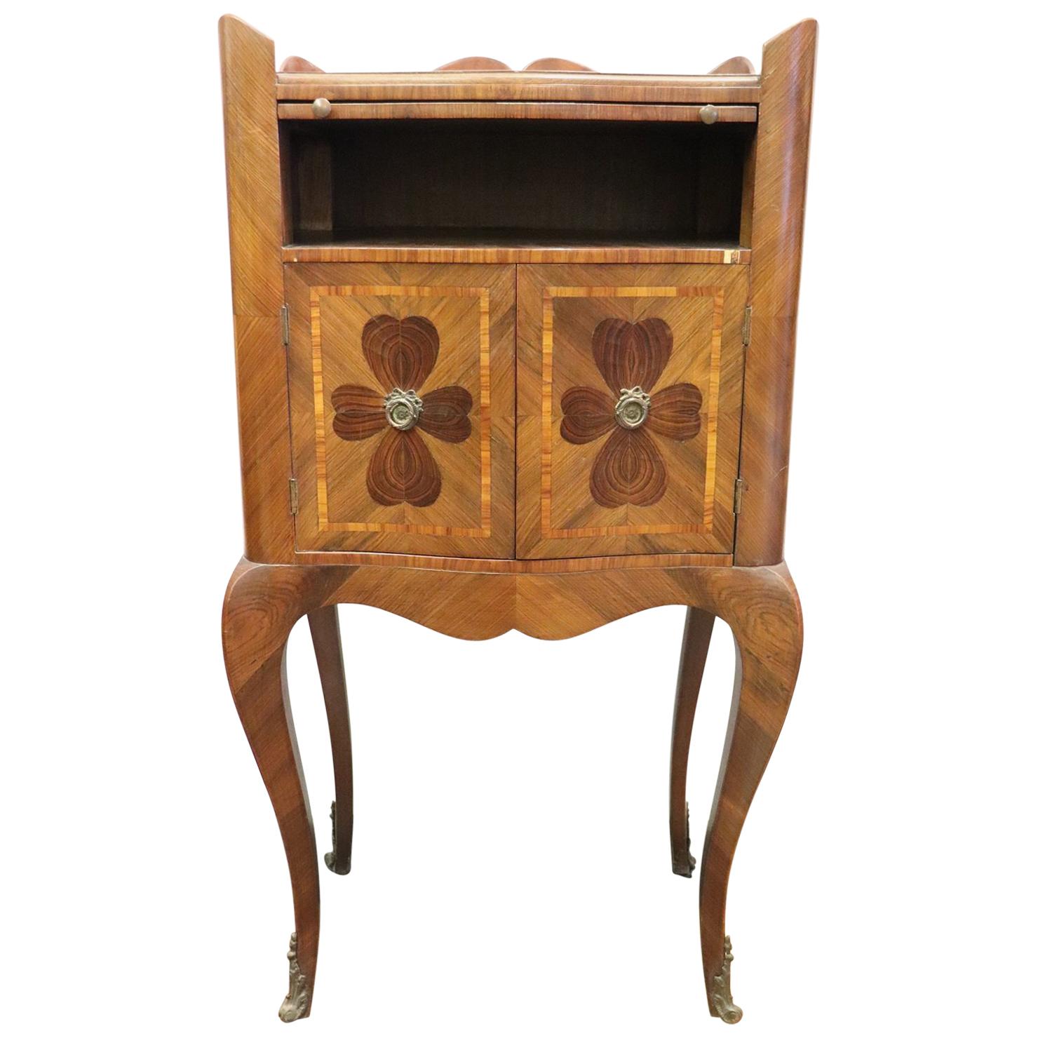 20th Century Italian Louis XV Style Inlay Wood Side Table or Nightstand