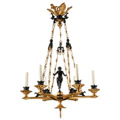Araña "Jugador de crótalos" Atribuida a F. Barbedienne, Francia, circa 1860