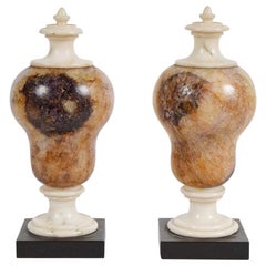 Pair of Blue John Fluorspar Decorative Urns