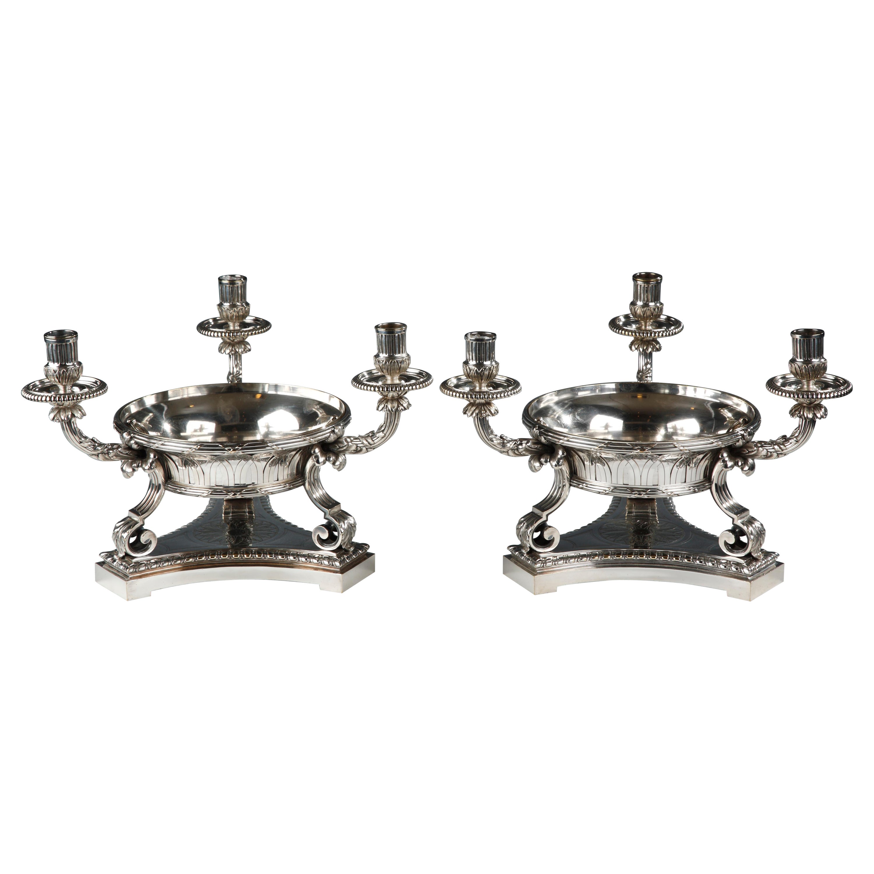 Pair of Jardinieres-Candelabras by Boin-Taburet, France, Circa 1880 For Sale