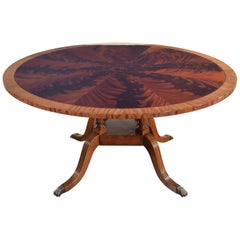 Round Mahogany Georgian Style Pedestal Dining Table by Leighton Hall