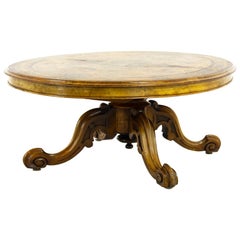 Antique Loo Table, Antique Coffee Table, Inlaid Victorian Table, 1870