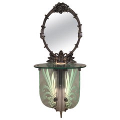 Art Deco Illuminated Vanity Together Mirror with Stool Paramount Theater Boston