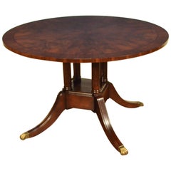 Round Walnut Georgian Style Pedestal Dining Table by Leighton Hall