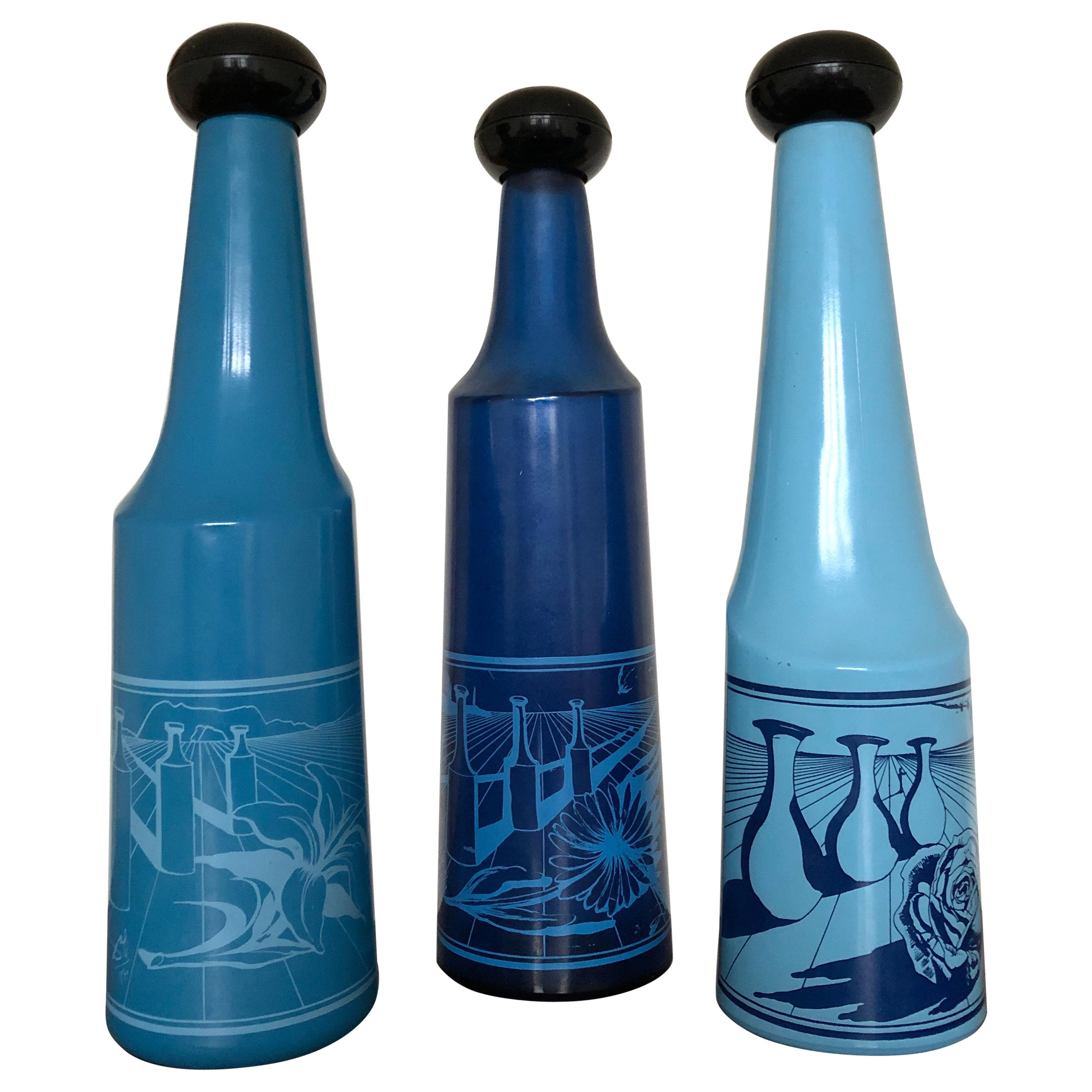 Salvador Dali for Rosso Antico Surrealist Design Glass Bottles, Signed, 1970s