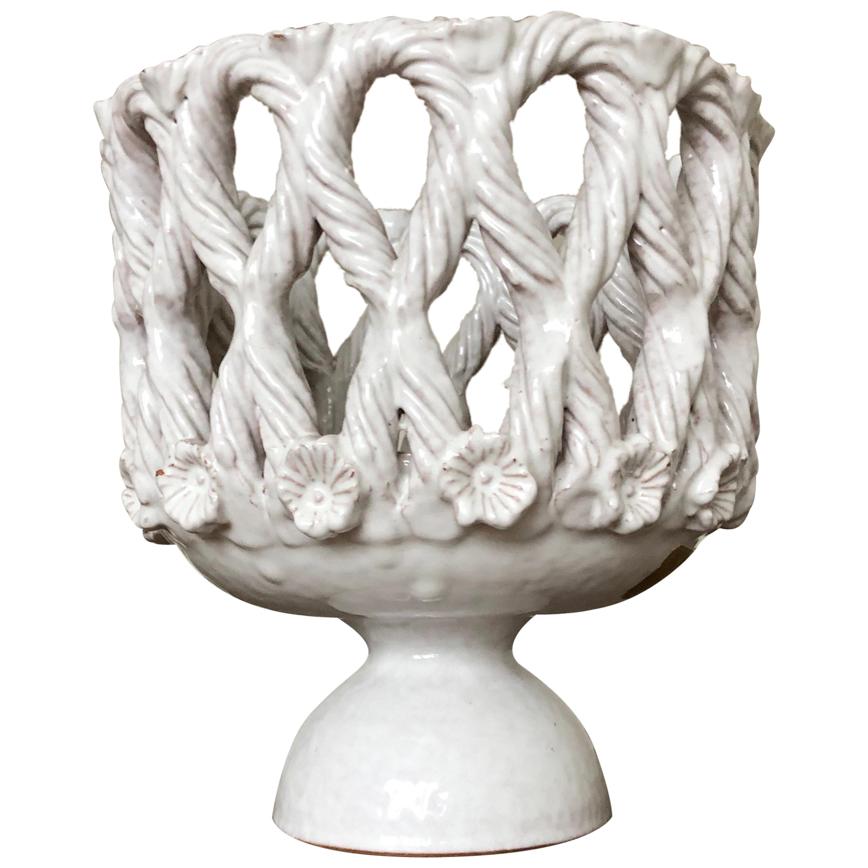 Fratelli Fanciullacci Ceramic White Vase Pottery Ceramiche Artistiche, Italy