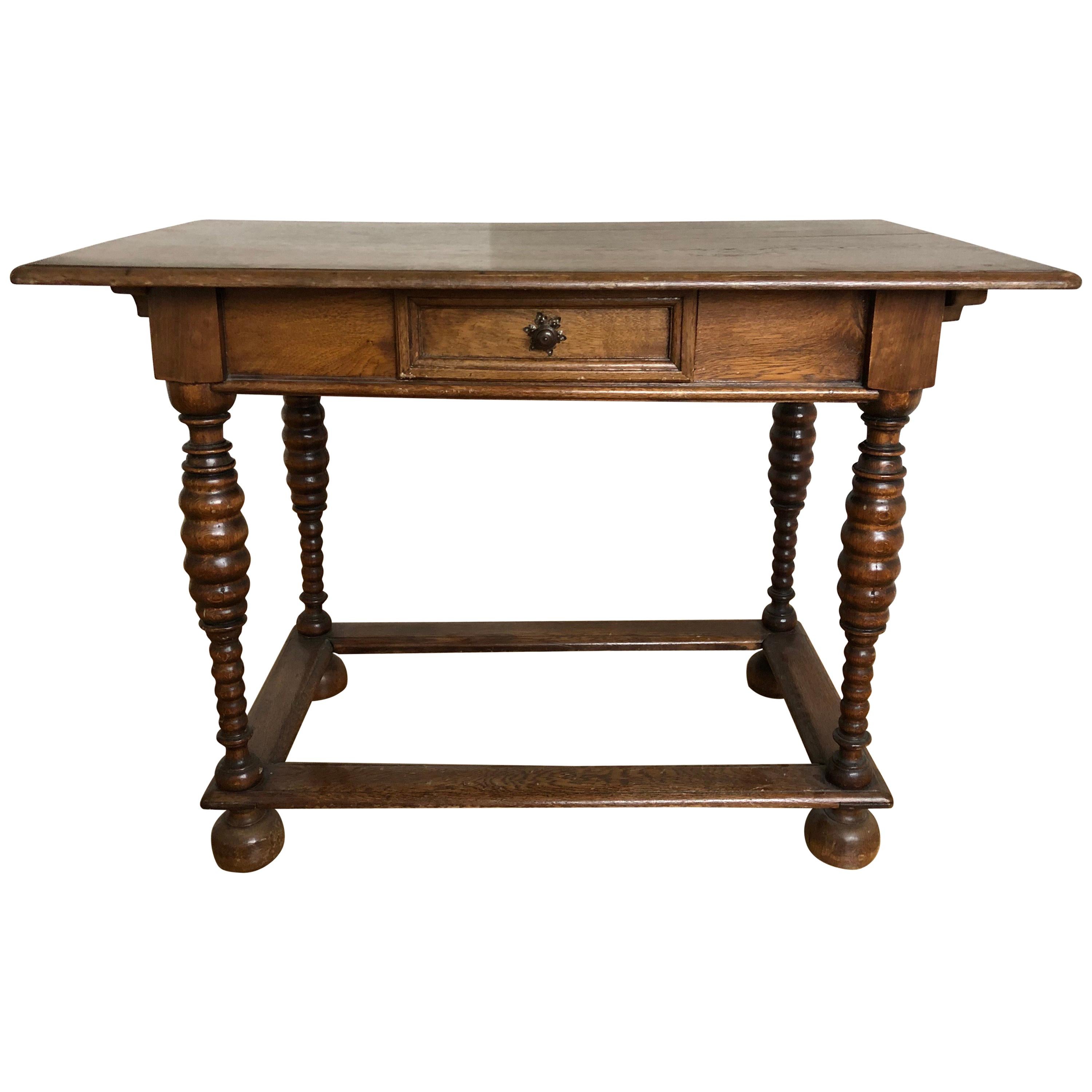 Carved Wood Rustic Provincial Country French Farm Desk / Table, Early 1900s SALE