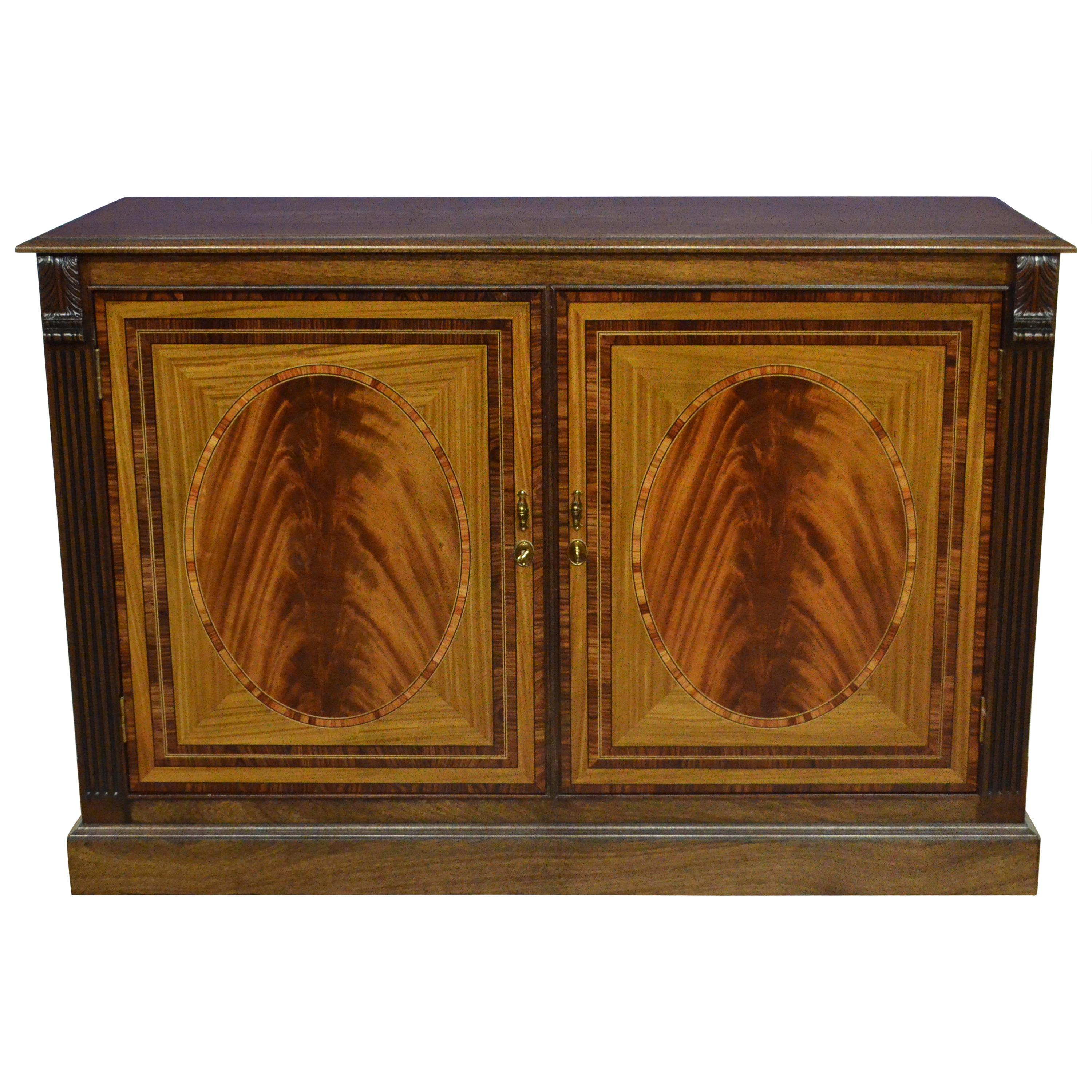 Mahogany Georgian Style Two-Door Buffet Credenza by Leighton Hall