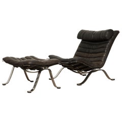 Arne Norell Ari Lounge Chair and Ottoman, 1970s, Sweden