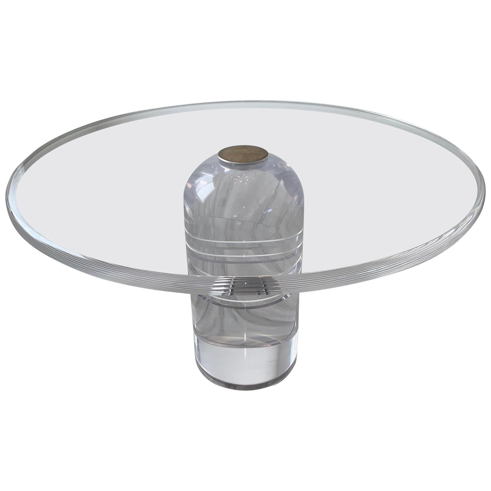 Charles Hollis Jones Rare Le Dome Lucite Dining Table or Circa, 1970s For Sale