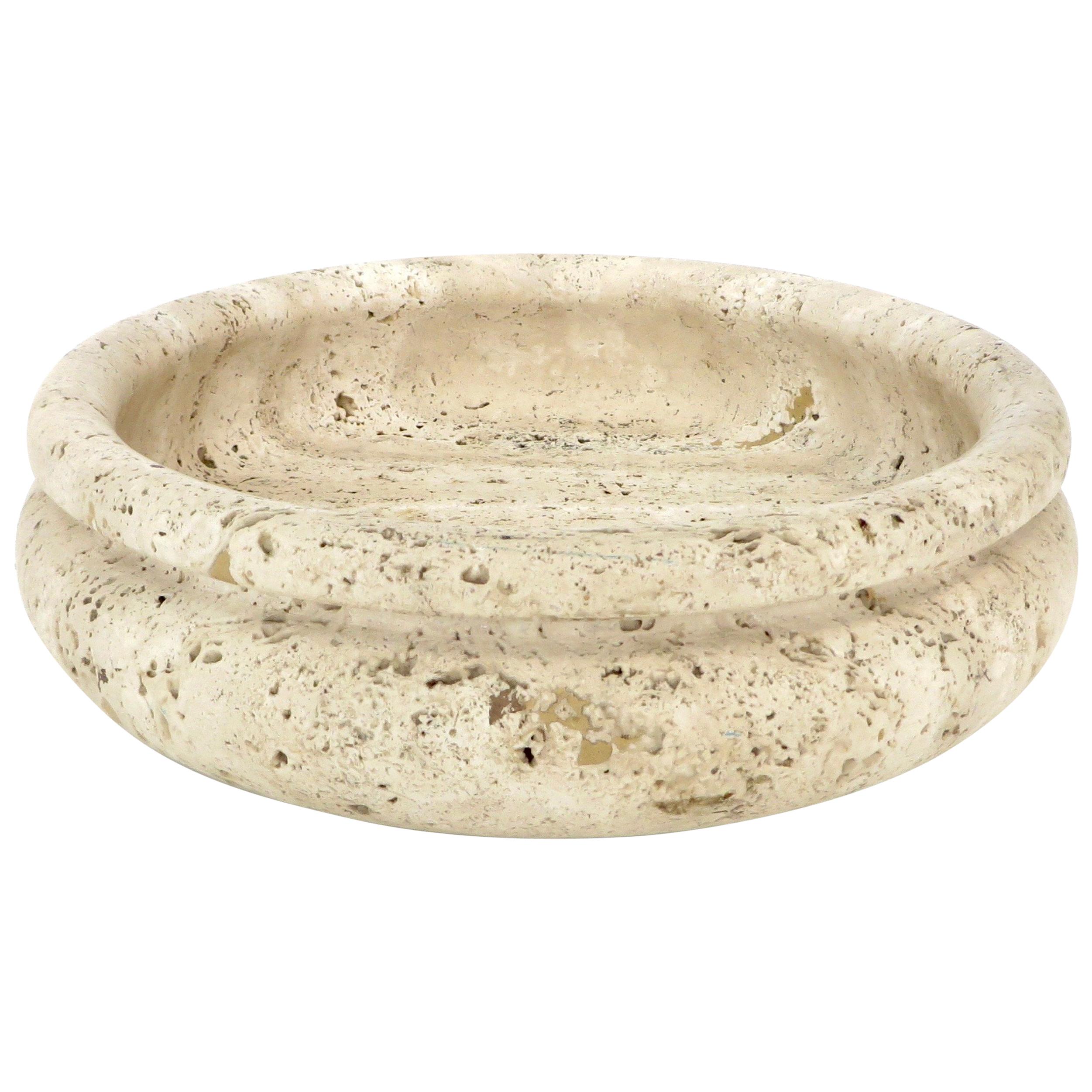 Monumental Italian Travertine Marble Bowl or Dish for Up & Up Di Rosa and Giusti