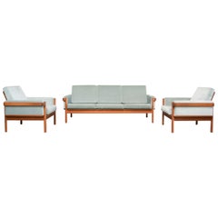 Henry Walter Klein Danish Modern Living Room Set Teak Sofa & 2 Chairs for Bramin