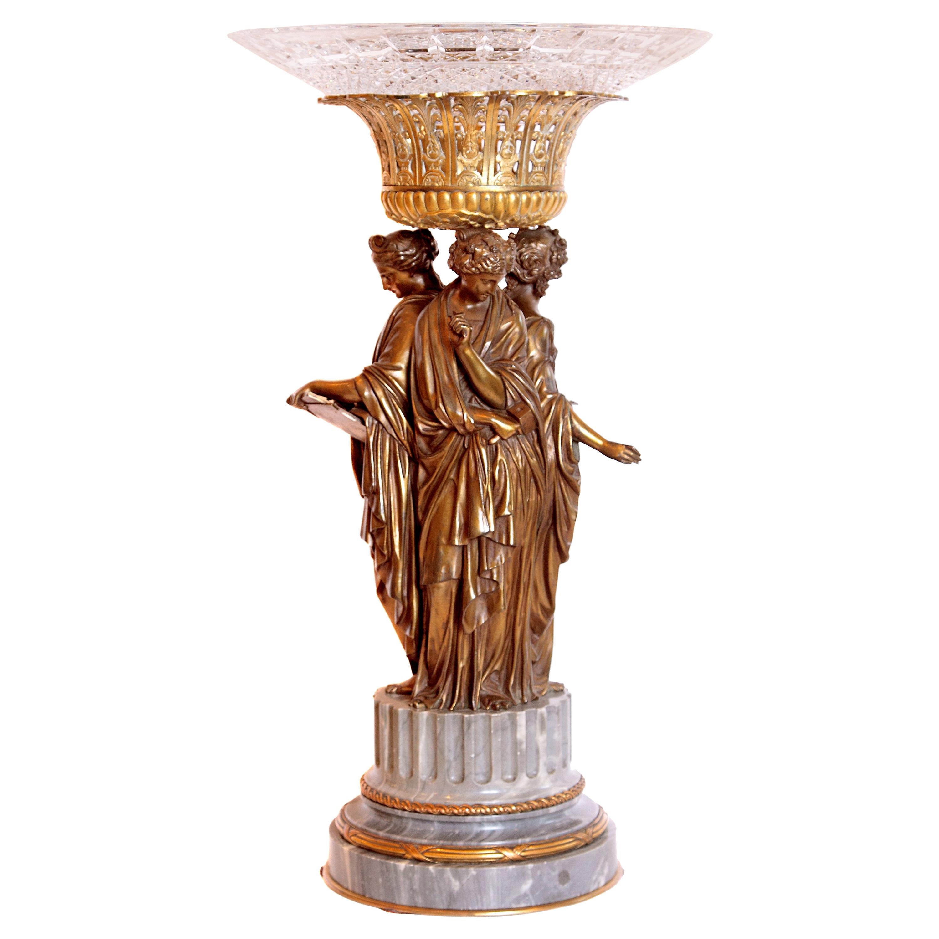 19th Century French Three Graces Centerpiece