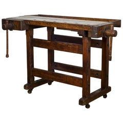 Antique Black Walnut and Douglas Fir American Carpenter's Workbench, circa 1900