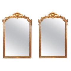 Pair of 19th Century French Louis XV Gilt Carved Large Mirrors