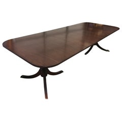 Custom Cathedral Mahogany Georgian Style Pedestal Dining Table by Leighton Hall