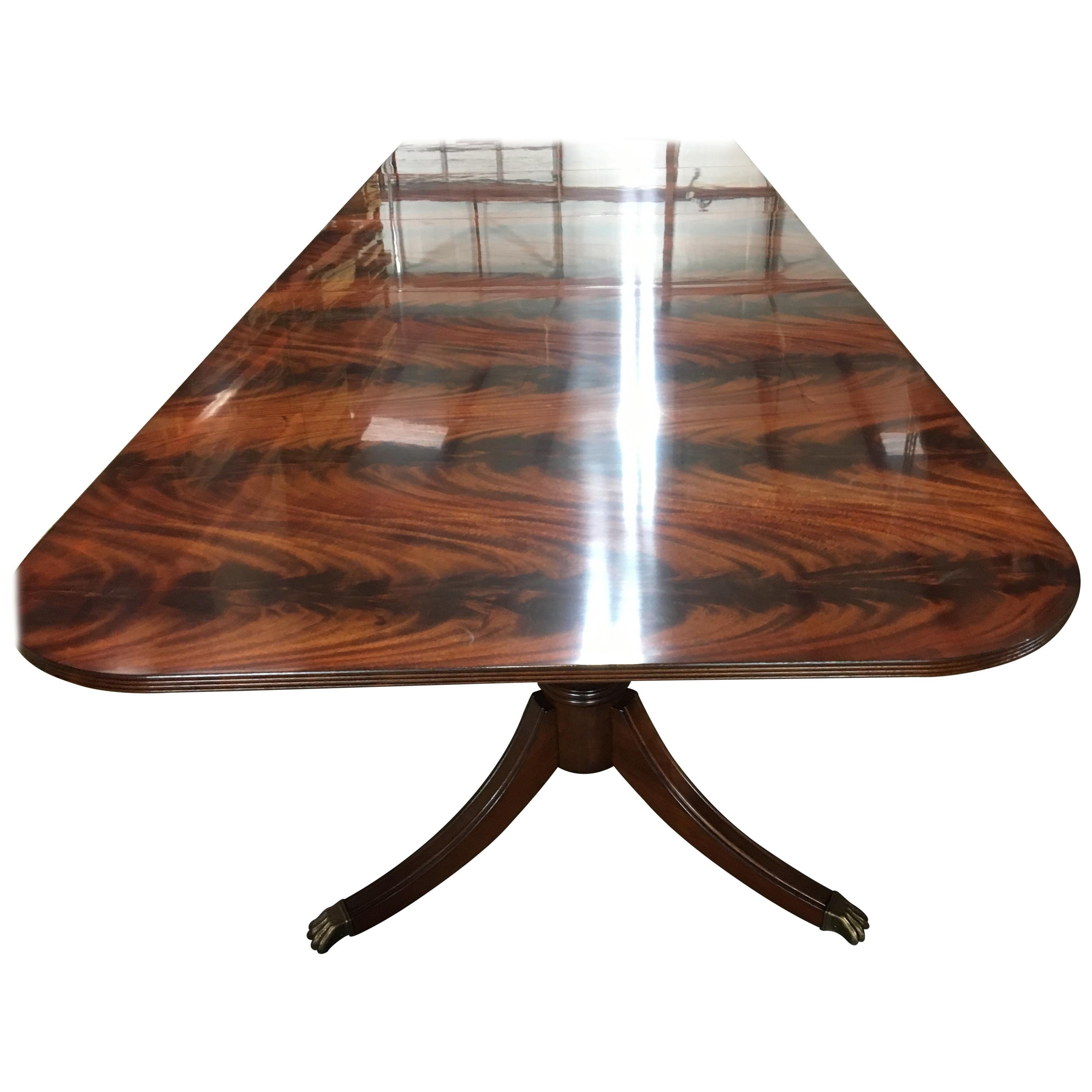 Custom Leighton Hall Traditional Mahogany Pedestal Dining Table