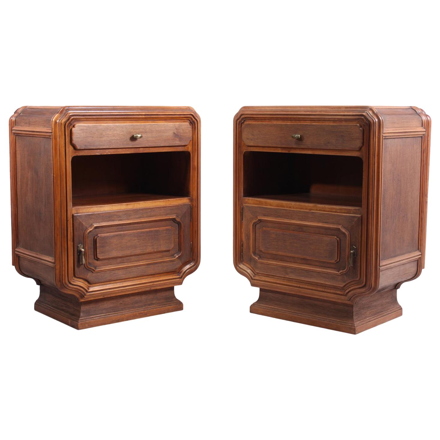 Pair of Rustic Italian Bedside Cabinets, circa 1920