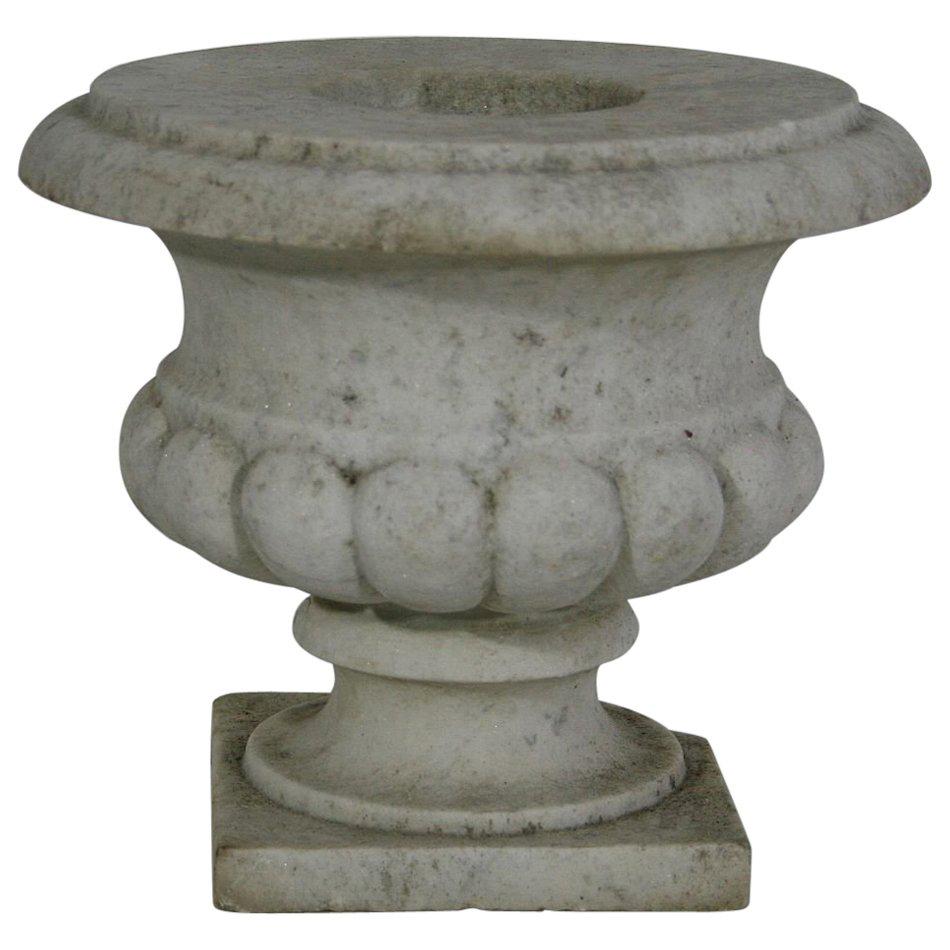 English 19th Century White Marble Garden Vase/Urn