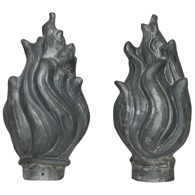 Pair of 19th Century French Zinc Roof Finials at 1stDibs