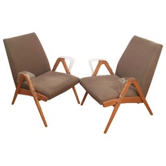 Vintage Armchairs by Frantisek Jirak, 1960s, Tatra Nabytok Pravenec, n. p., Pair