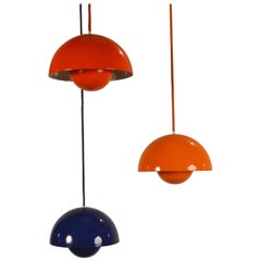 Set of Three Flowerpot Lamps Designed by V. Panton, 1960s