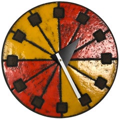 Retro 1960s Italian Ceramic Wall Clock by Bitossi & George Nelson