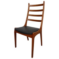 Danish Modern Teak Ladder Back Dining Chairs by Kai Kristiansen