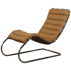 Retro MR Chaise Lounge Chair by Mies van der Rohe for Knoll International, Signed 1978