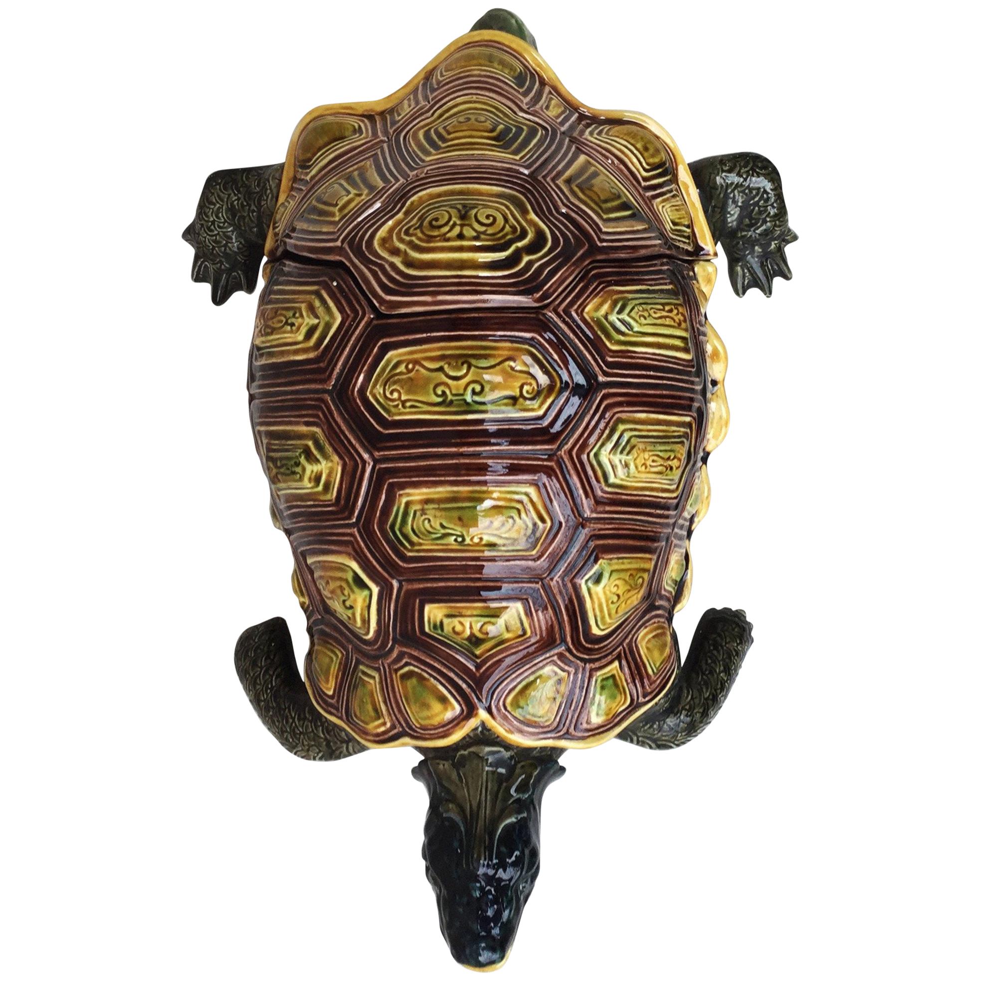 Majolica Turtle Fountain Sarreguemines, circa 1890