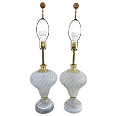 Murano Glass Italy Pair of Table Lamps