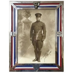 US Military Sterling Eagle Motif Frame, WWI Era, by Theodore B. Starr