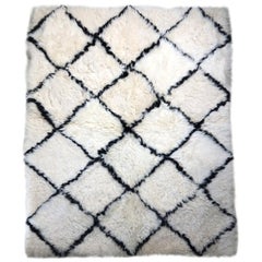 Tapis de créateur en peau de mouton patchwork à motif de diamant bohème fabriqué en Australie