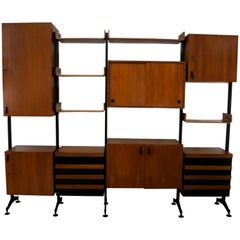 Campo & Graffi Mid-Century Modern Teak Italian Modular Bookcase, 1958