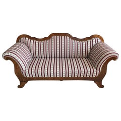 Antique Dreamlike Restored Biedermeier Sofa Walnut Wood