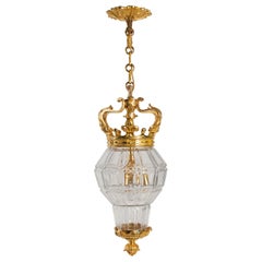 Lantern Napoleon III Gilt Bronze, 3 Lights