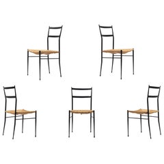 Gio Ponti Superleggera Dining Chairs Edition 'De Bijenkorf' Set of Five