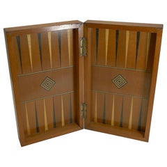 Antique échiquier / Backgammon / Damier anglais pliant:: circa 1890-1900