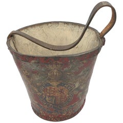 19th Century Red Ground Leather Fire Bucket