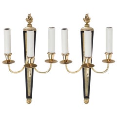 1960s Neoclassical Maison Charles Sconces