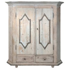 Early 19th Century Painted Pine Armoire from Alsace