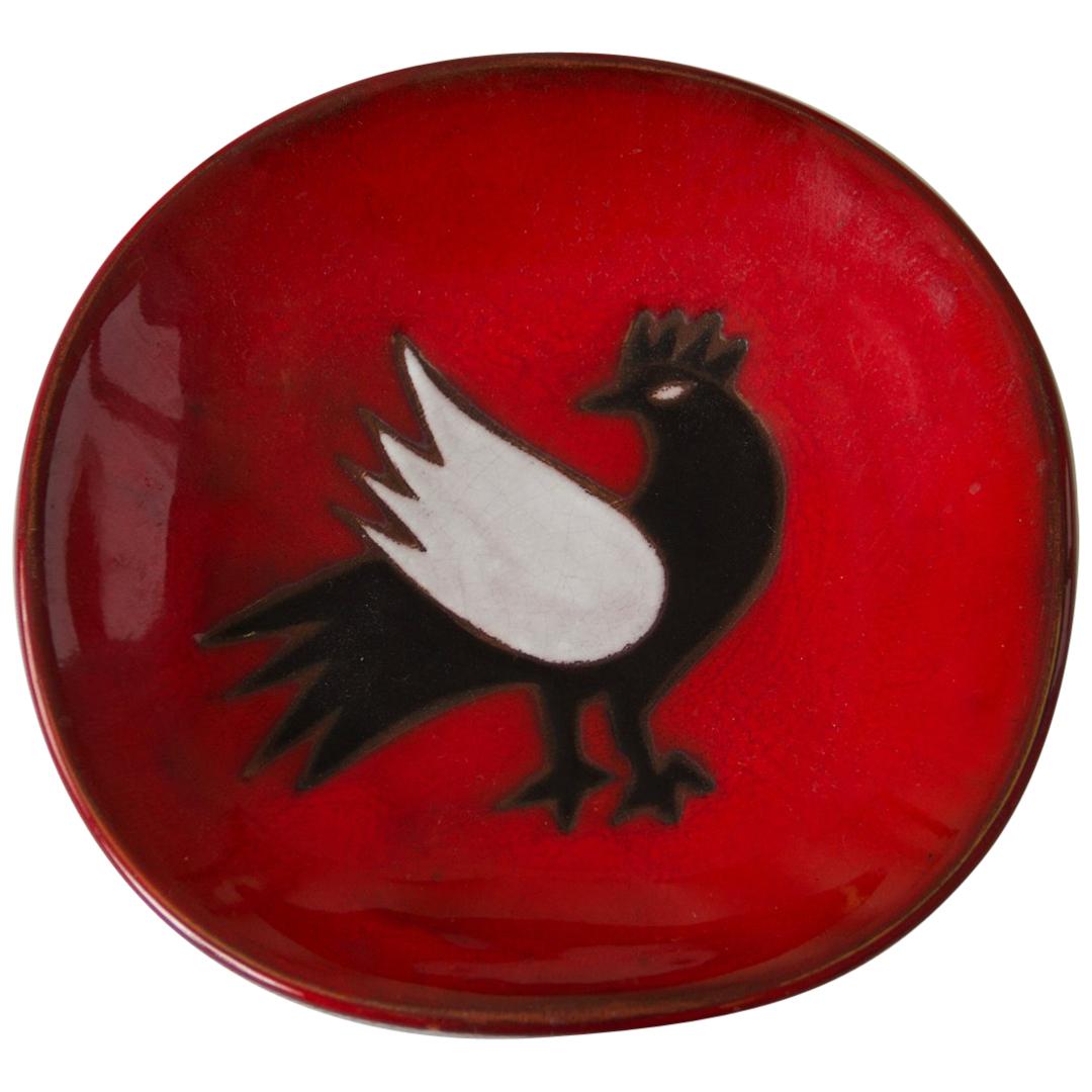 Jean Picart Le Doux, 'Oiseau' Ceramic Plate, 1960s im Angebot
