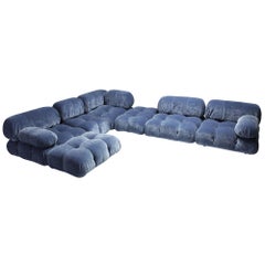 Mario Bellini Camaleonda Sectional Sofa in Blue Velvet